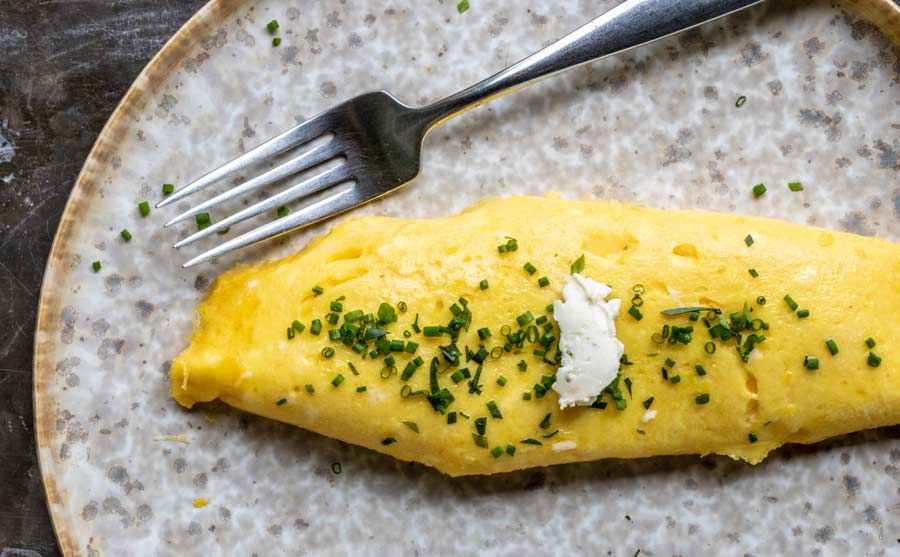 Tortilla a la francesa en 2 minutos